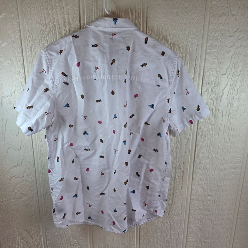 Men's Empyre Supply Co. Hawaiian White Shirt with Pink/Blue Accents, Size Medium - Picture 3 of 4